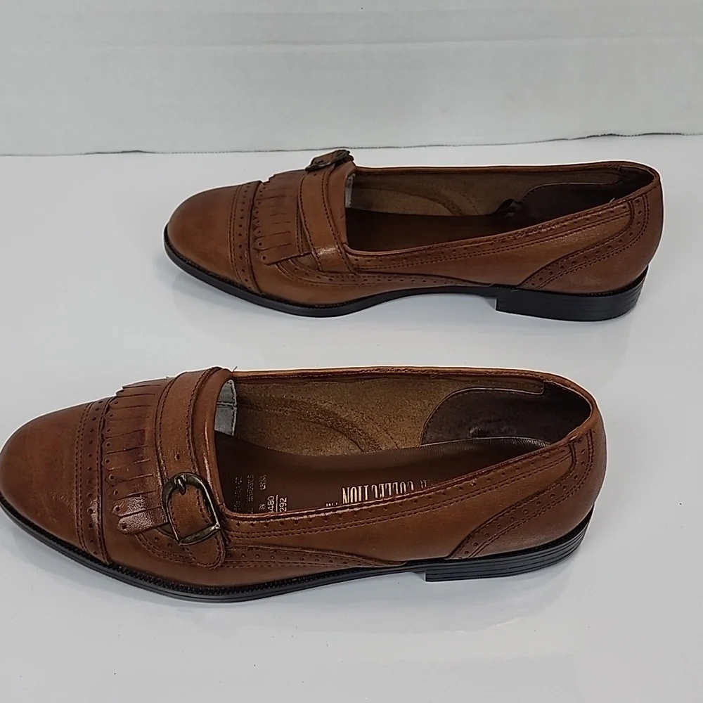 The Leather Collection Brown Leather Women Flat Shoes Size 6.5 - Picture 8 of 15